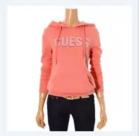 jacket hoodie guess women pas cher top double mot rose